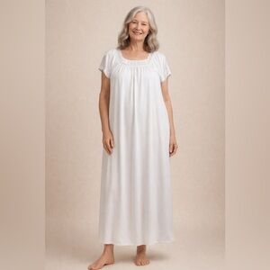 Sz L Georgie Girl Romantic Vintage White Nightgown
